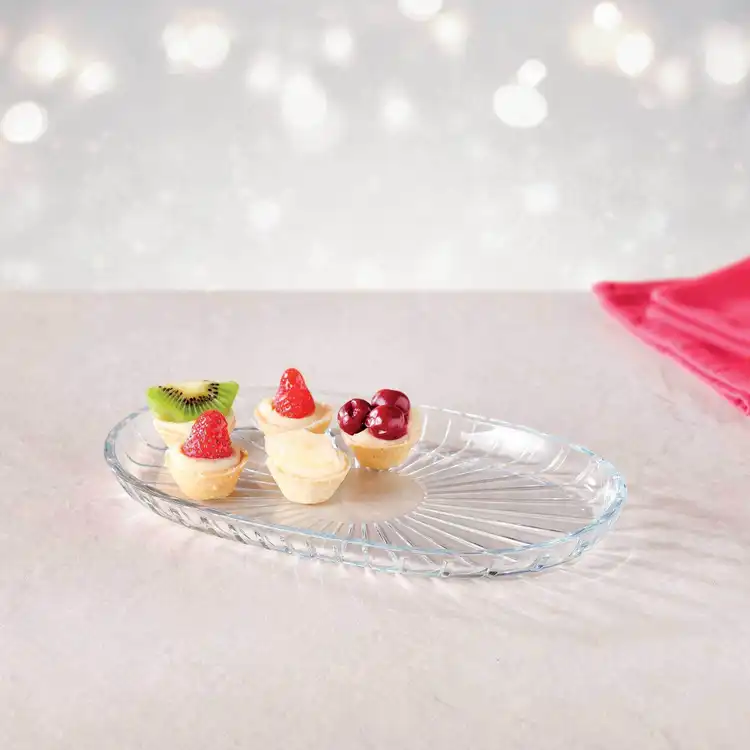 Pasabahce Elegant Oval Glass Serving Plate 278 x 163 mm - Premium Tableware