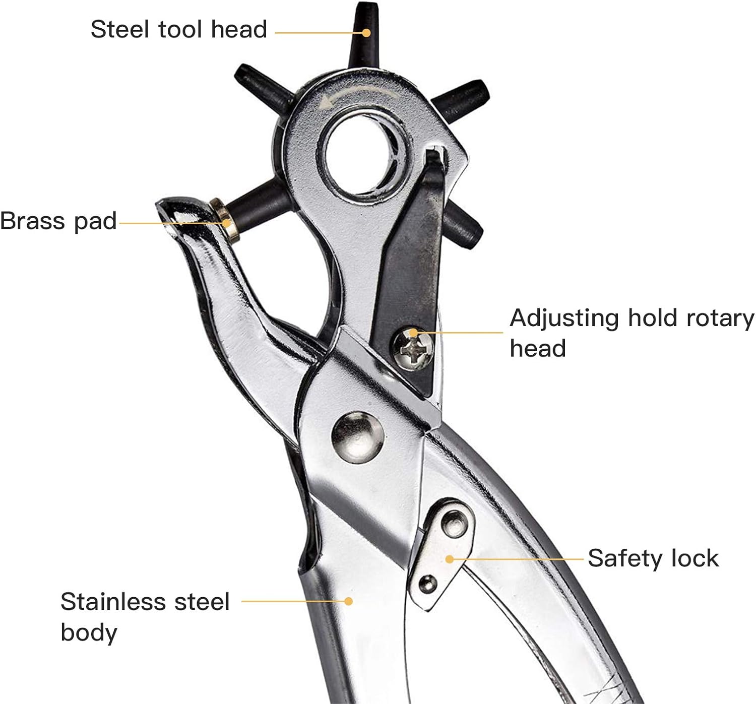 Conan Leather Hole Punch – Adjustable 2.5mm to 5mm Rotary Punch Tool for Leather, Belts, and Craft