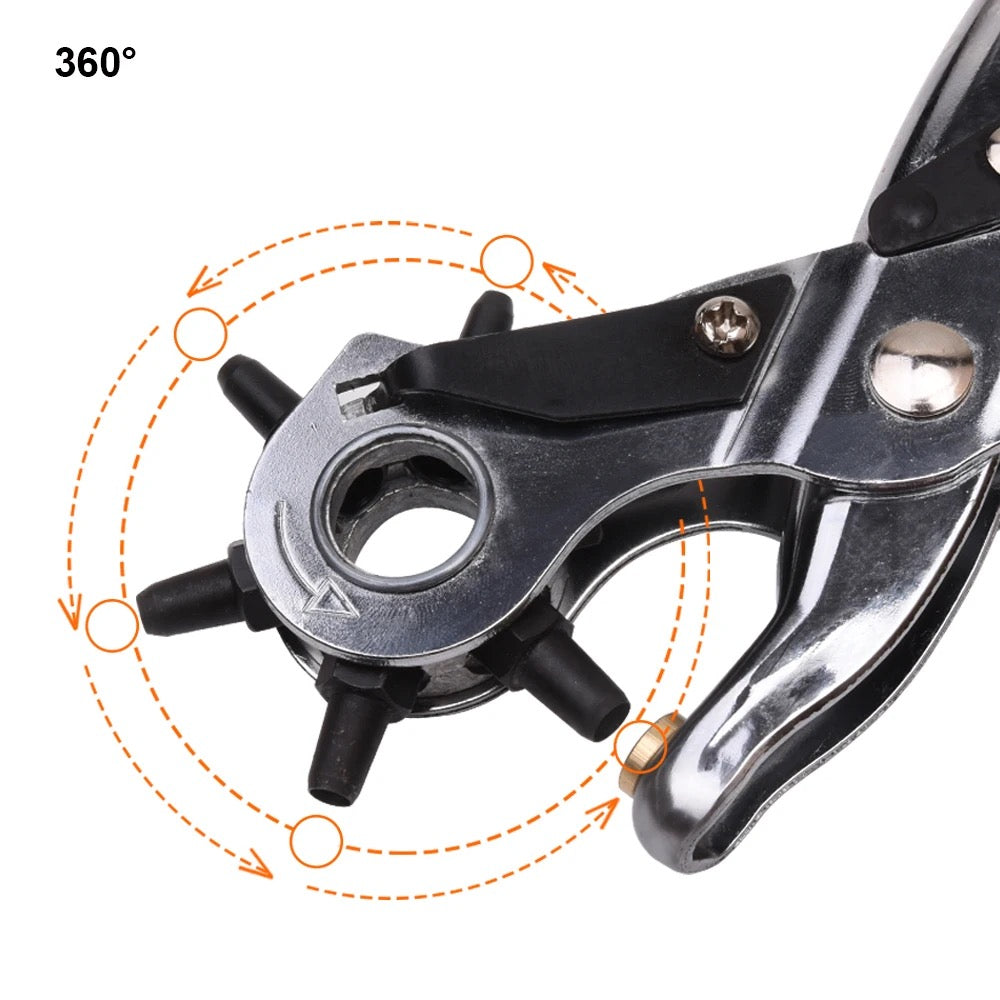 Conan Leather Hole Punch – Adjustable 2.5mm to 5mm Rotary Punch Tool for Leather, Belts, and Craft