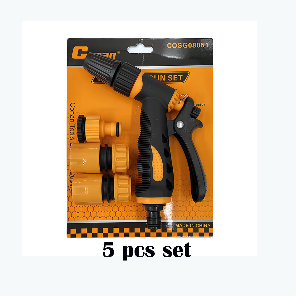Conan Garden Hose Sprayer Nozzle Kit for Car Washing and Gardening with 3 Connectors and Ergonomic Handle | ABS Construction and Dual Spray Modes