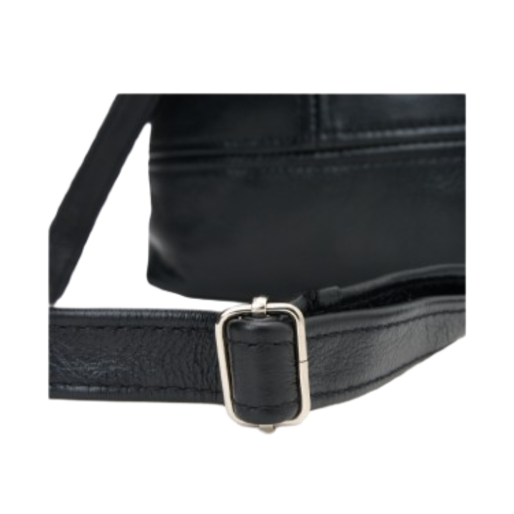 ZUVA Large Leather Crossbody Bag | Adjustable Strap & Double-Stitched T Design