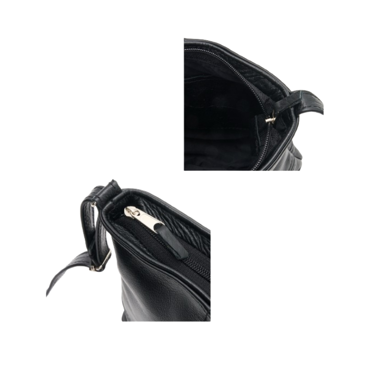 ZUVA Large Leather Crossbody Bag | Adjustable Strap & Double-Stitched T Design
