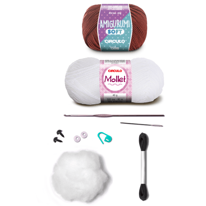 Circulo Amigurumi Kit – Chef Toby Crochet Doll DIY Set with Cotton Yarn & Safety Eyes