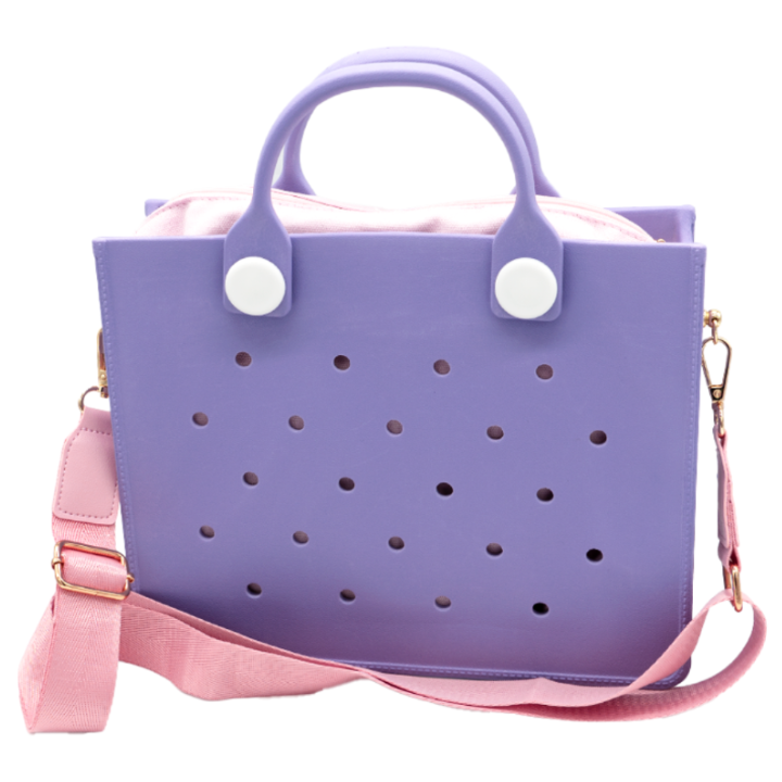 EVA Croc Bag with Shoulder Strap - Lightweight Tote Handbag