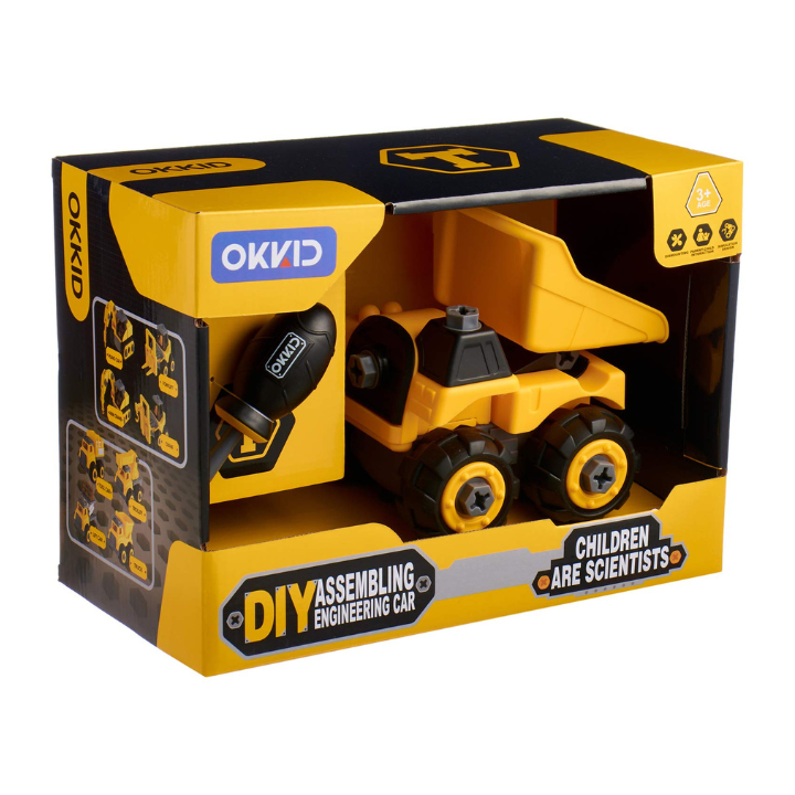 Okkid DIY-1007R Build & Play Dump Truck - Fun Construction Toy for Kids