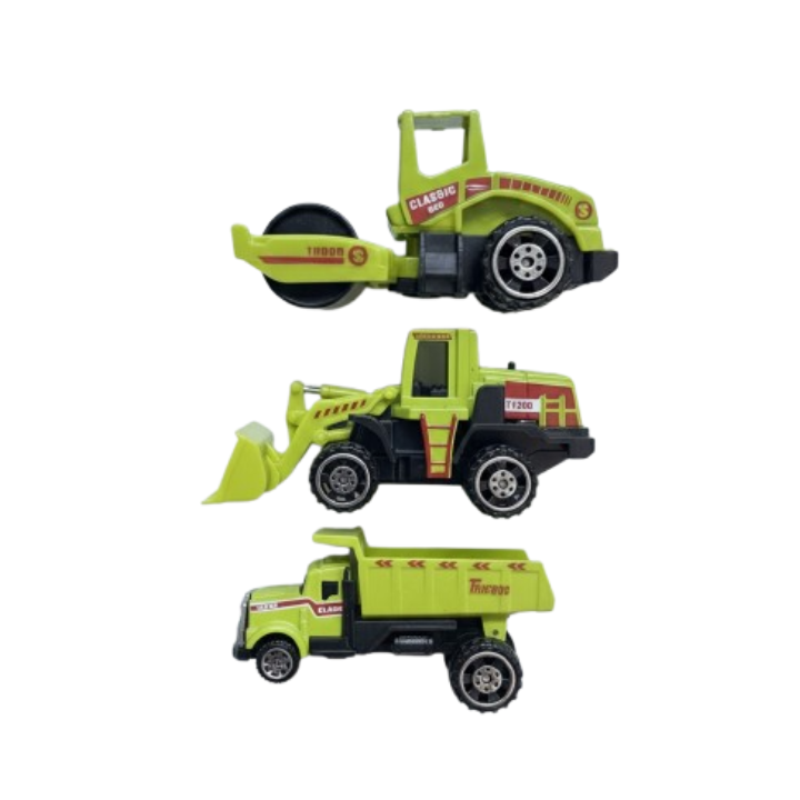 Die-Cast Green Engineering Vehicle Set - 3-Piece Construction Series