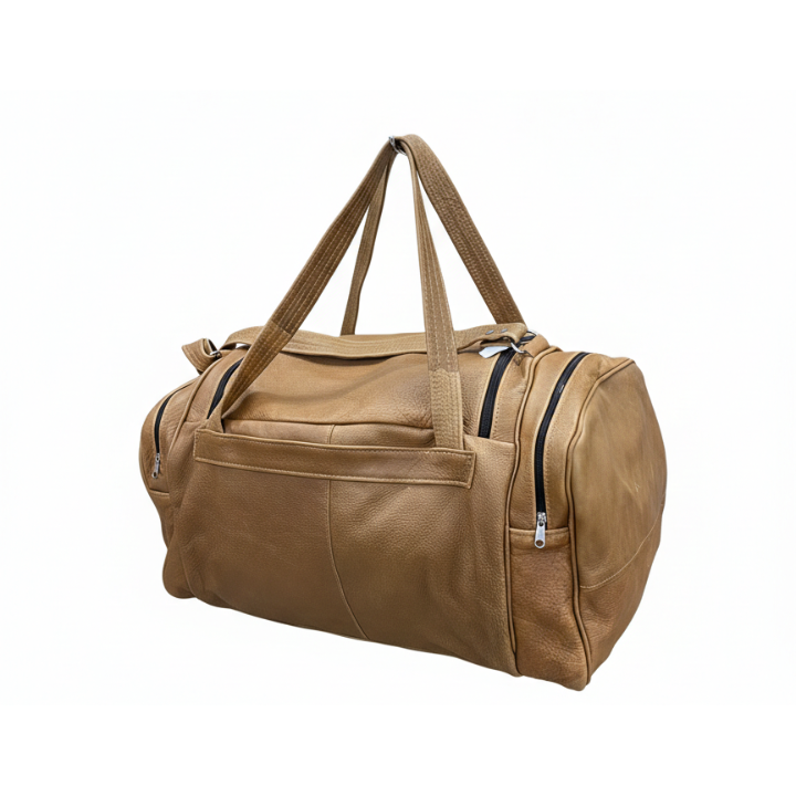Premium Brown Leather Duffel Bag