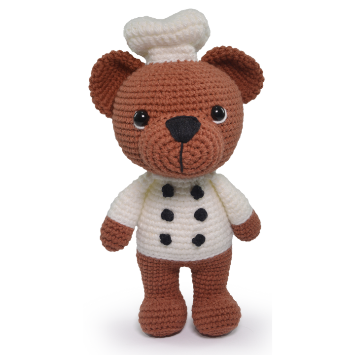 Circulo Amigurumi Kit – Chef Toby Crochet Doll DIY Set with Cotton Yarn & Safety Eyes