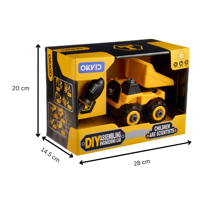 Okkid DIY-1007R Build & Play Dump Truck - Fun Construction Toy for Kids