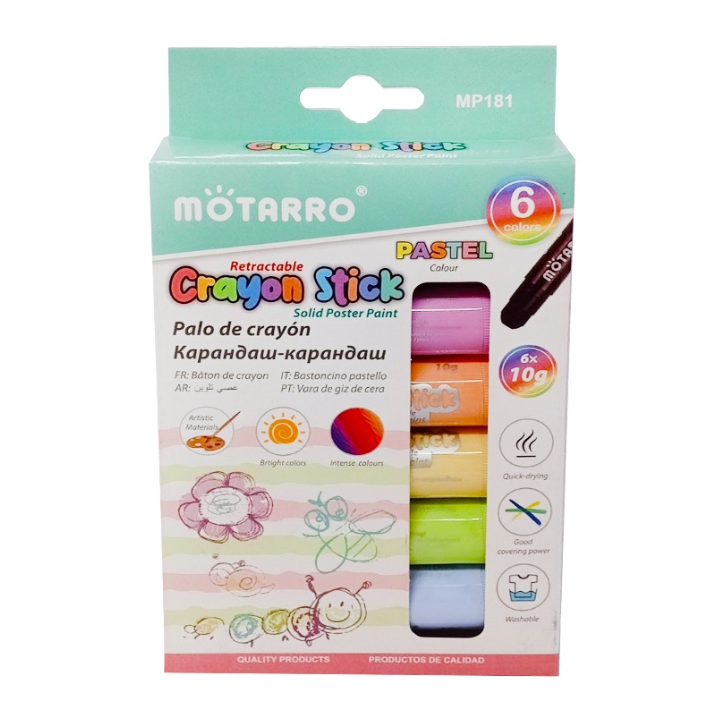 Motarro Retractable Crayon Sticks | Quick-Drying | Colouring | Drawing
