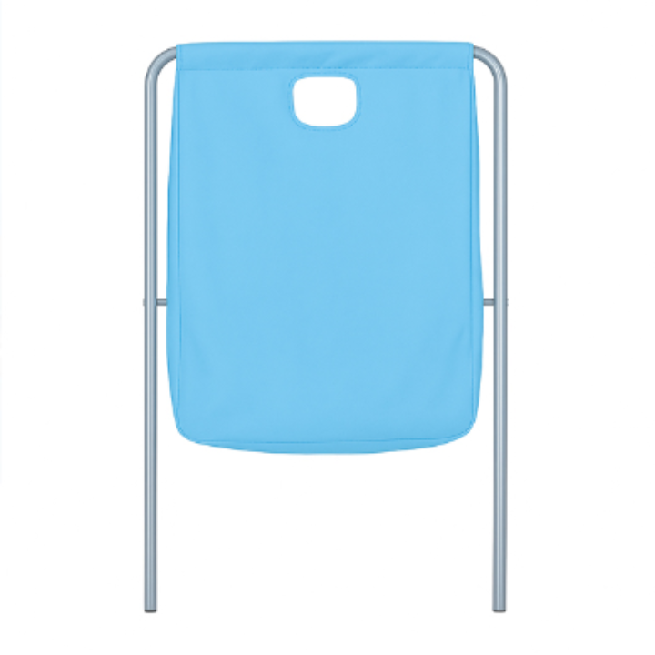 Folding Laundry Basket with Aluminium Frame – Collapsible Clothes Hamper (Sky Blue, Space Saving)