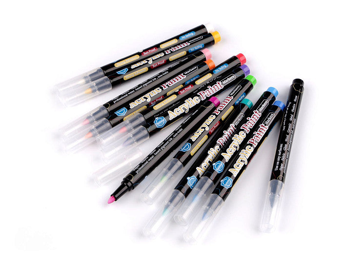 Acrylic Paint Markers 12pcs Vibrant Colors for Any Surface Art DIY Projects