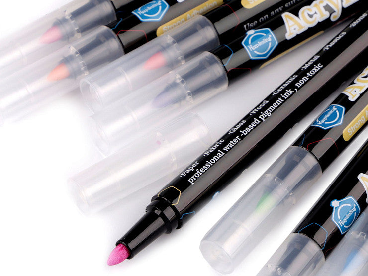 Acrylic Paint Markers 12pcs Vibrant Colors for Any Surface Art DIY Projects