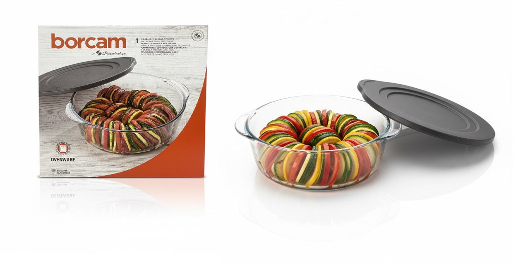 Borcam Glass Casserole Dish with Lid ( 251 x 220 mm)