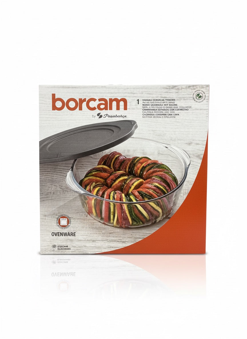 Borcam Glass Casserole Dish with Lid ( 251 x 220 mm)