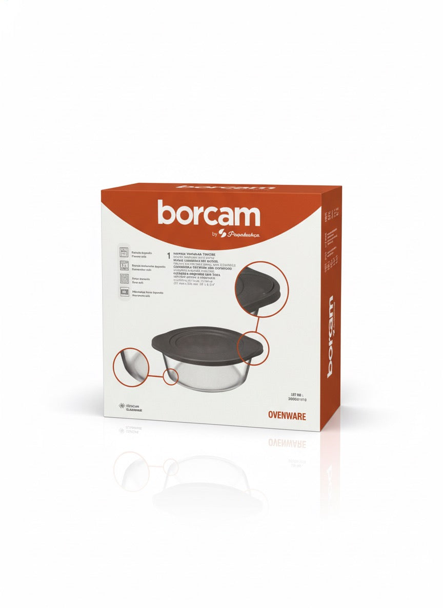 Borcam Glass Casserole Dish with Lid ( 251 x 220 mm)