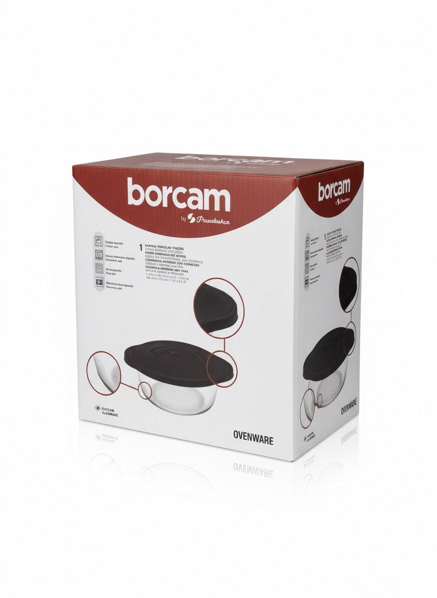 Borcam Glass Casserole Dish with Lid (190 x 159 mm)