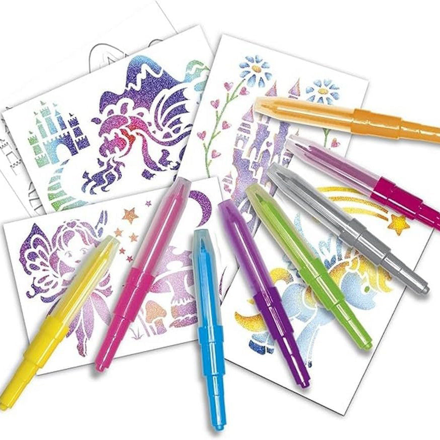 12-Piece Airbrush Blow Pen and Stencil Set - Non-Toxic Ink
