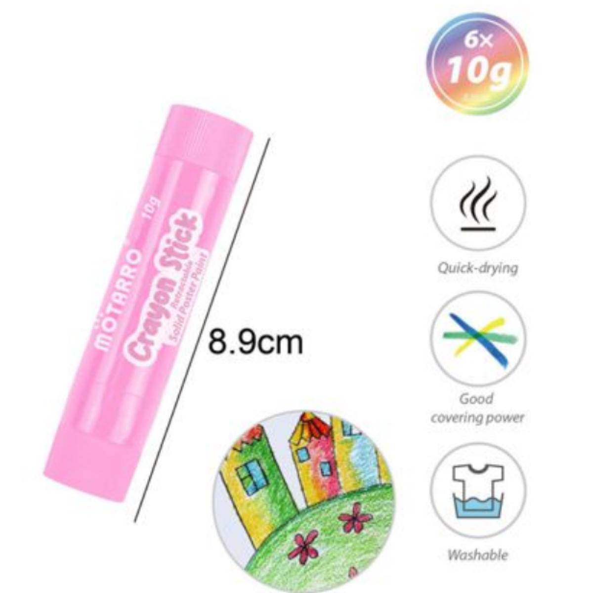 Motarro Retractable Crayon Sticks | Quick-Drying | Colouring | Drawing