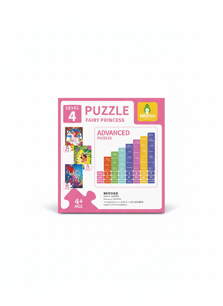 Neogo Fairy Princess 3 in 1 Puzzle Set 54, 70 & 88 Pieces Fun Educational Toy