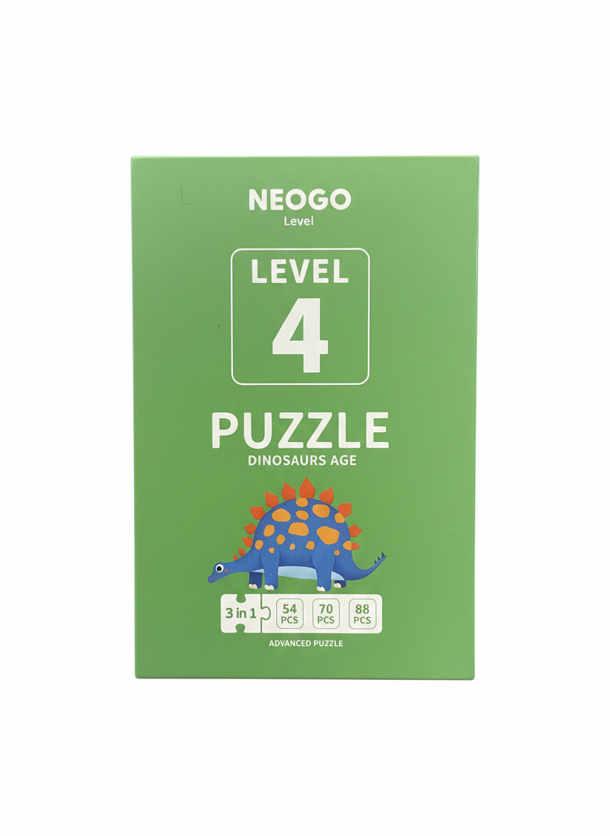 Neogo Dinosaur Age 3-in-1 Puzzle Set -54, 70 & 88 Piece Educational Puzzle Toys