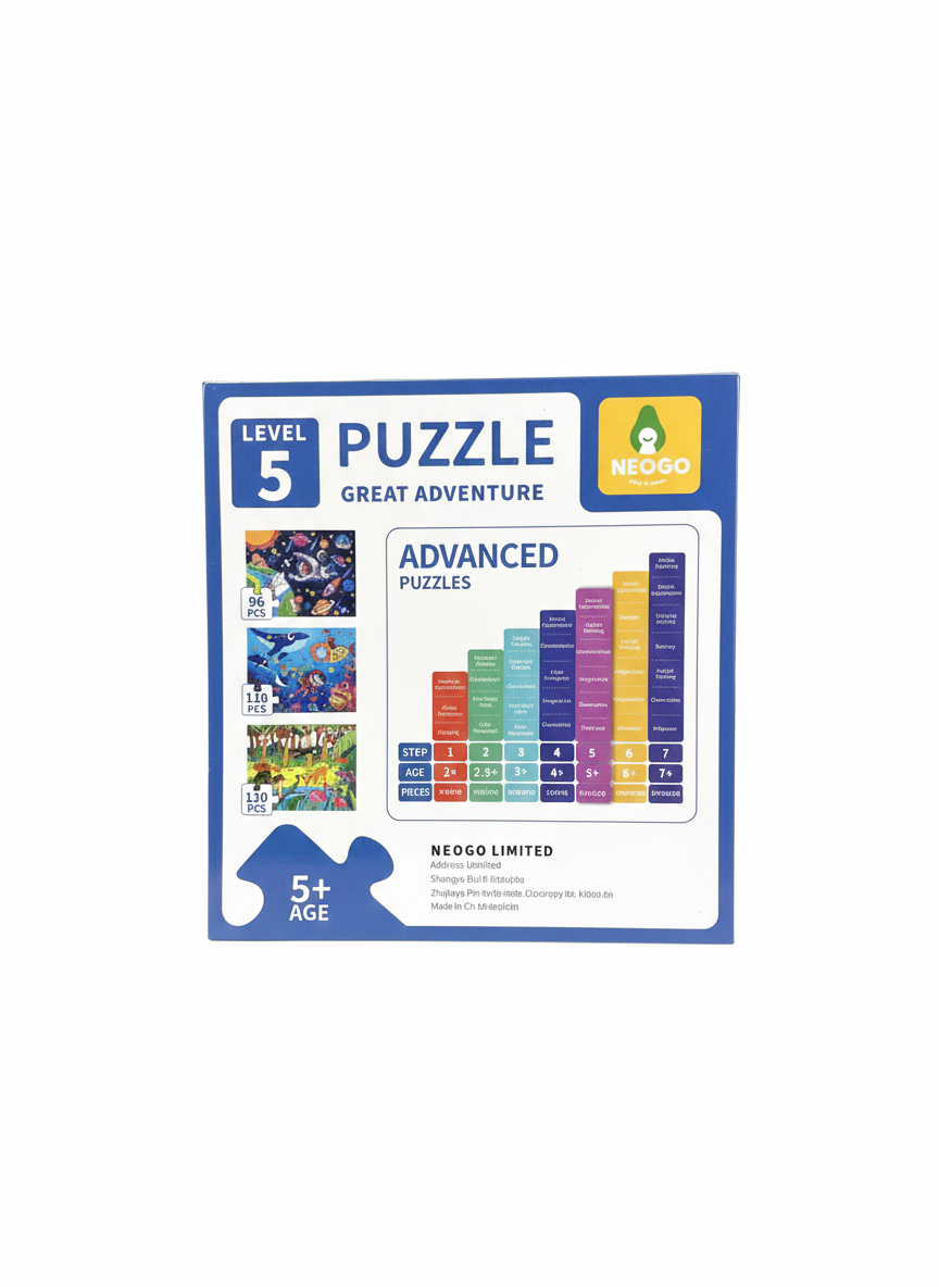 Neogo Great Adventure 3-in-1 Puzzle Set - 96, 110 & 120 Piece Kids Puzzles