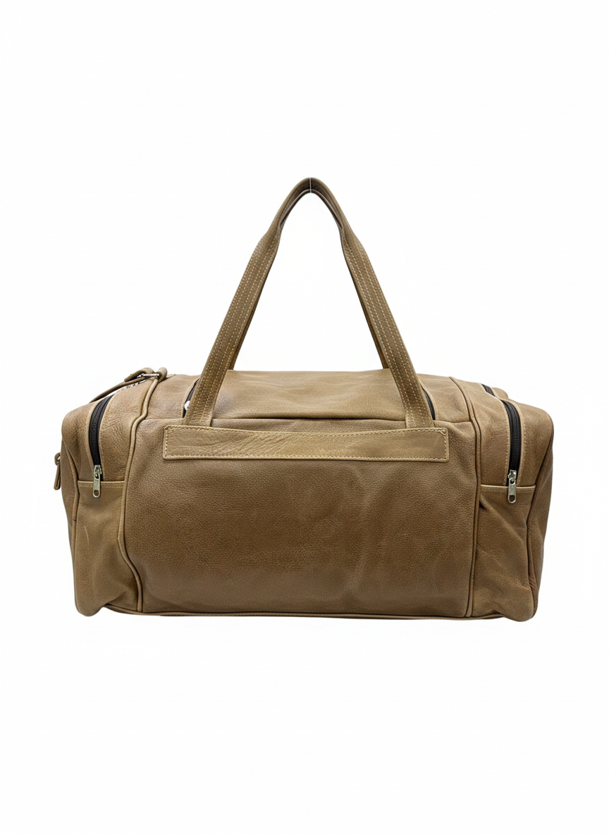 Premium Brown Leather Duffel Bag
