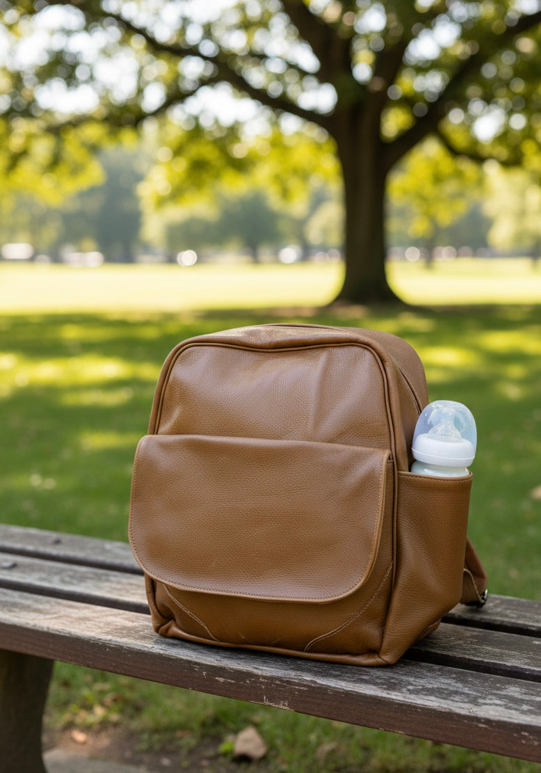 ZUVA Brown Backpack | Ideal for Moms & Dads | Diaper Bag, Travel & Everyday Use | Satchel