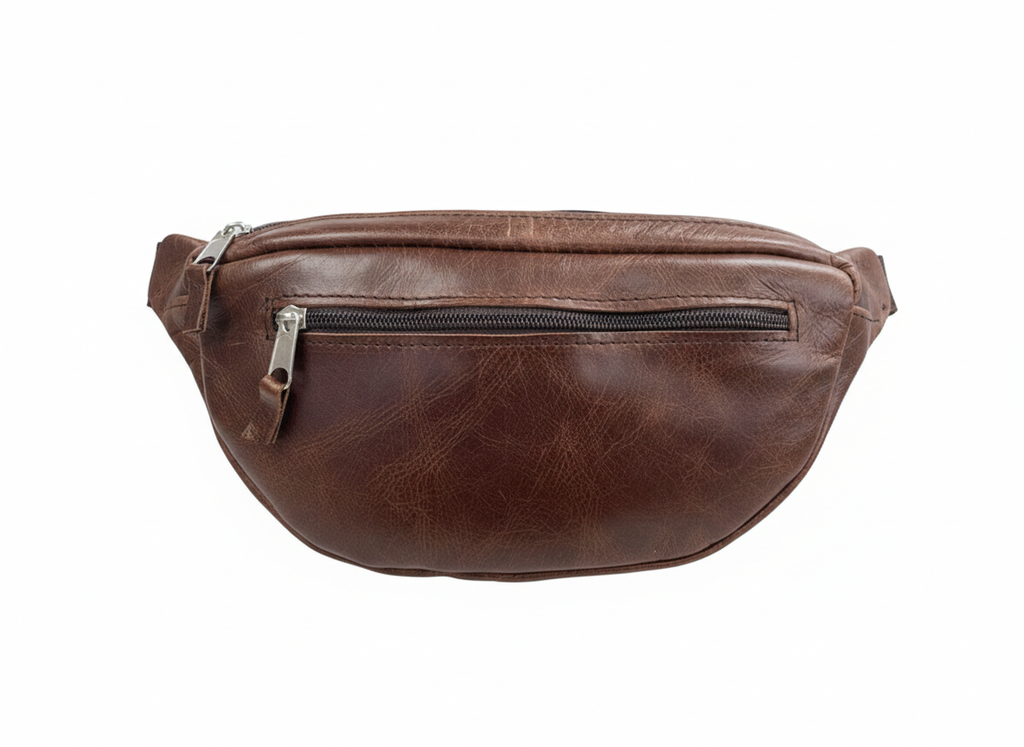 ZUVA Small Half Moon Leather Crossbody Bag with Adjustable Strap – Black or Brown
