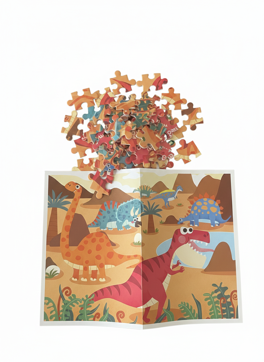 Neogo Dinosaur Age 3-in-1 Puzzle Set -54, 70 & 88 Piece Educational Puzzle Toys