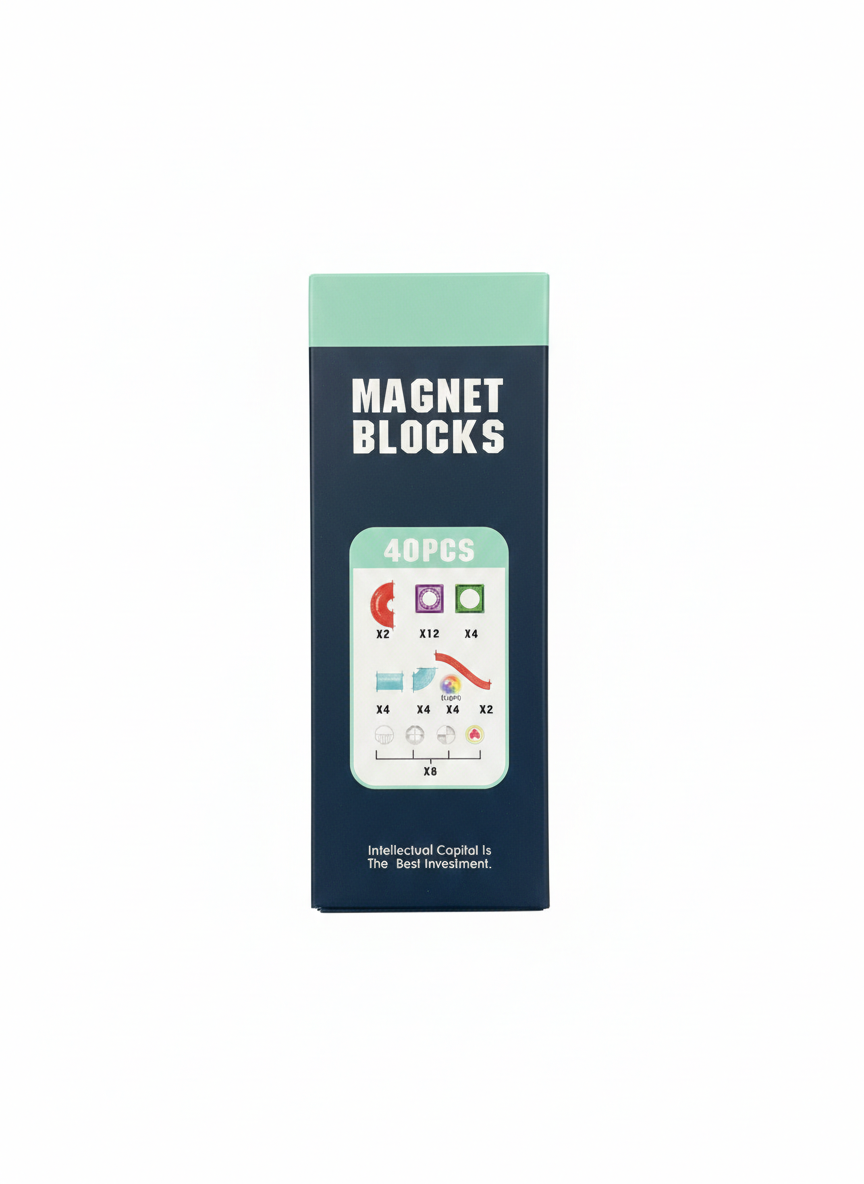 Magnetic Blocks 40-Piece STEM Construction Set – Educational Marble Run Toy for Kids 3+