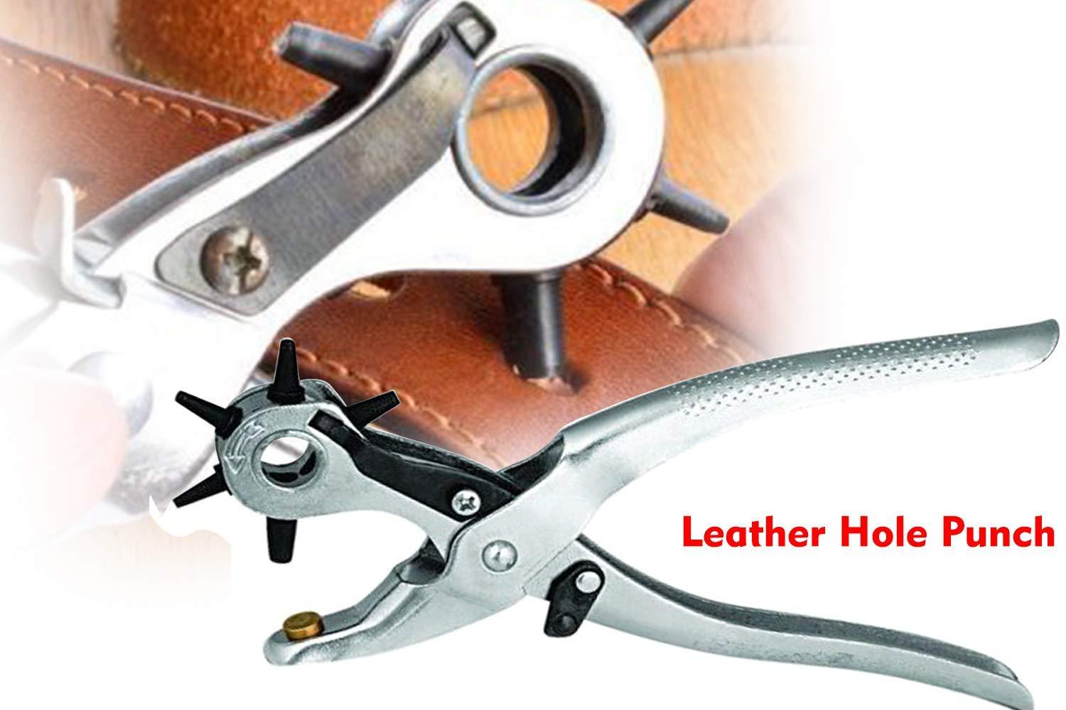 Conan Leather Hole Punch – Adjustable 2.5mm to 5mm Rotary Punch Tool for Leather, Belts, and Craft