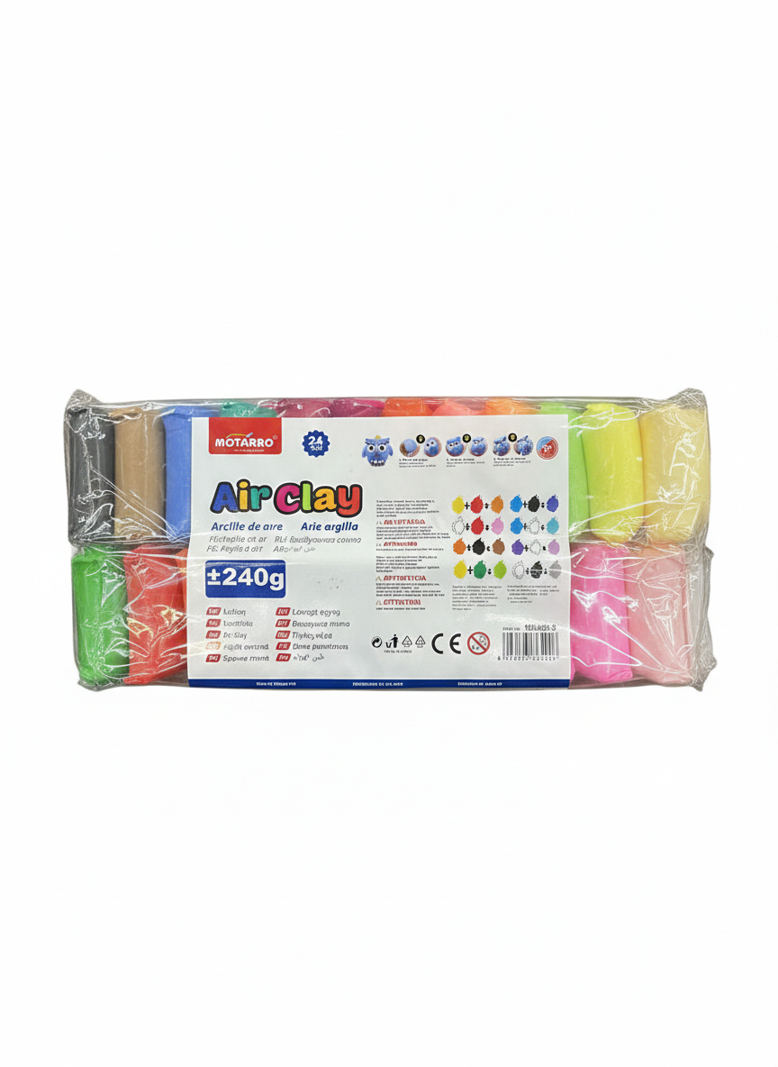 Motarro 24-Piece Air Clay Set – Non-Toxic Modelling Clay for Kids’ Art & Craft