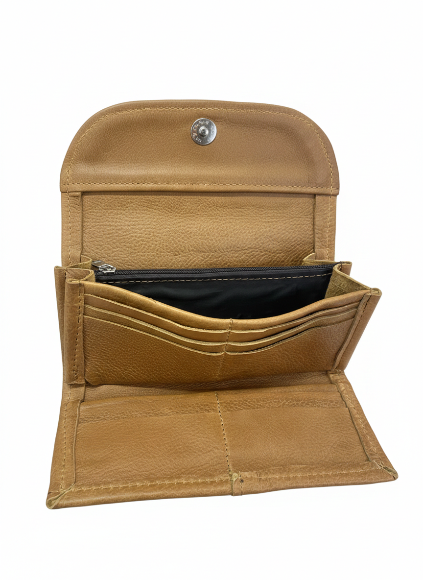 ZUVA Genuine Leather Trifold Wallet Purse
