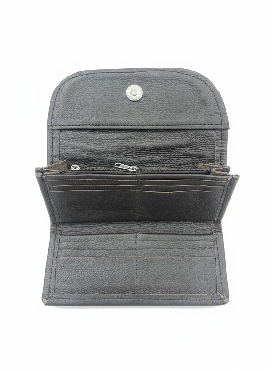ZUVA Genuine Leather Trifold Wallet Purse