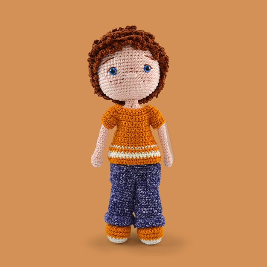 Circulo Amigurumi Kit – Oliver Crochet Doll DIY Set with Cotton Yarn & Safety Eyes