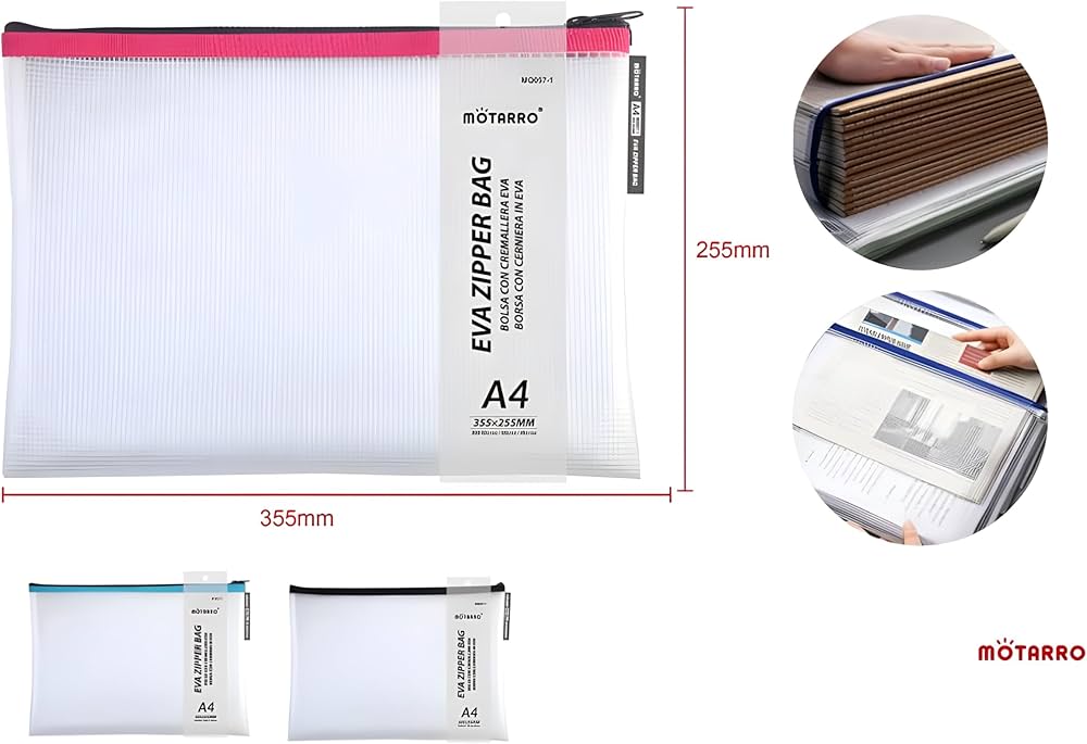 Motarro EVA Zipper Document & Stationery Bag – Waterproof Storage Pouch (Multiple Sizes)