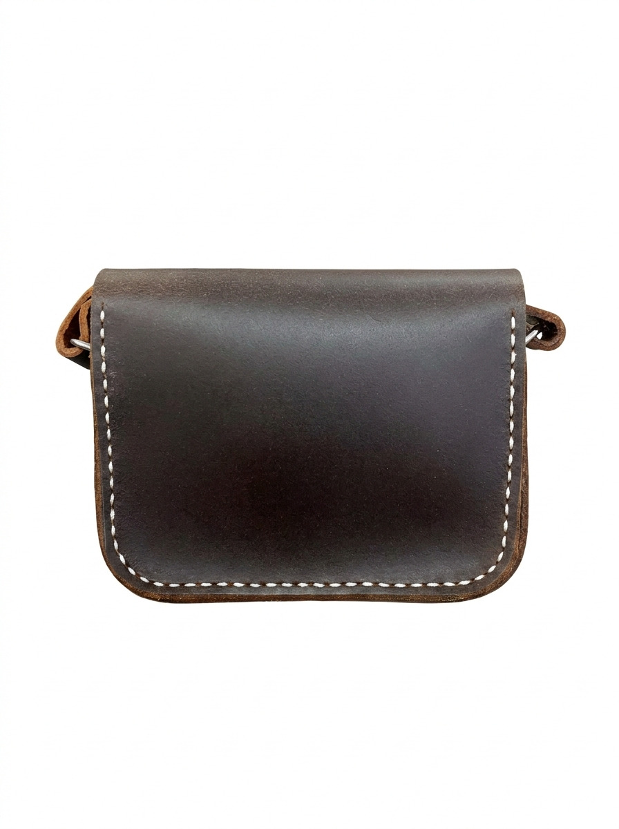 Small Brown Genuine Leather Crossbody Bag – Durable Design with Adjustable Strap