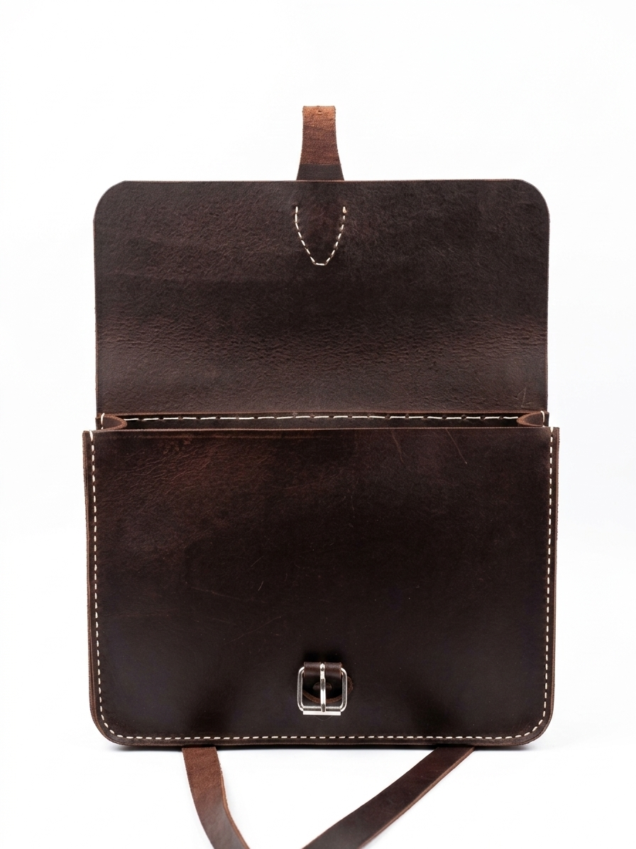 Genuine Leather Laptop Bag for small Laptop – Brown Leather Messenger & Sling Bag for Work and Travel