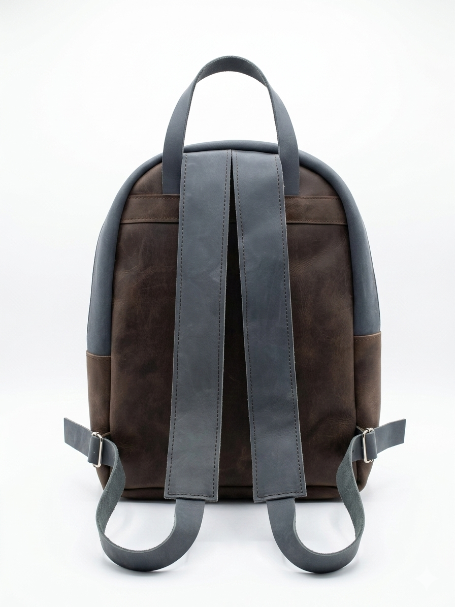 Premium Leather Backpack with Envelope Front Pocket – High-Quality Blue & Brown Options