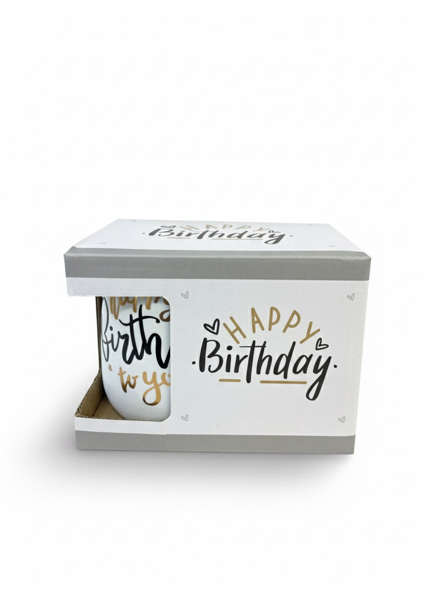 Happy Birthday Mug - Gift Boxed Ceramic Cup