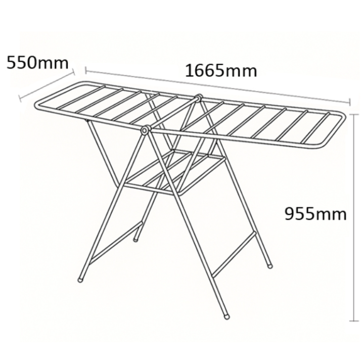 Stainless Steel Clothes Drying Rack – Foldable 3 Tier Airer with Wings (With or Without Wheels, 20kg Capacity)
