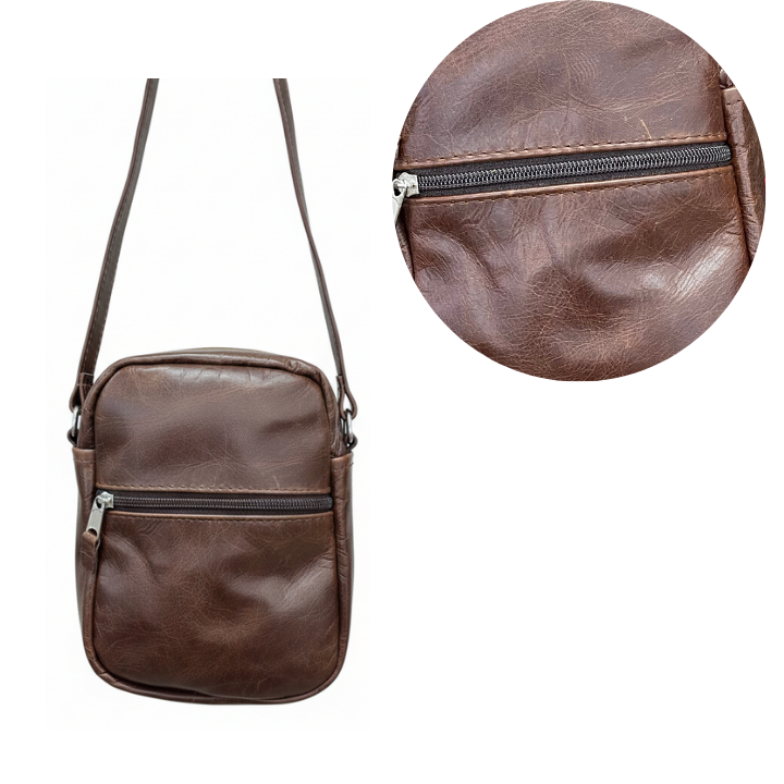 ZUVA Genuine Leather Sling Bag for Men and Women | Compact Crossbody Bag