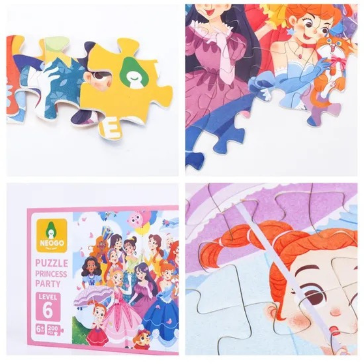 Neogo Princess Party 200-Piece Puzzle for Kids Fun Educational Toy Gift
