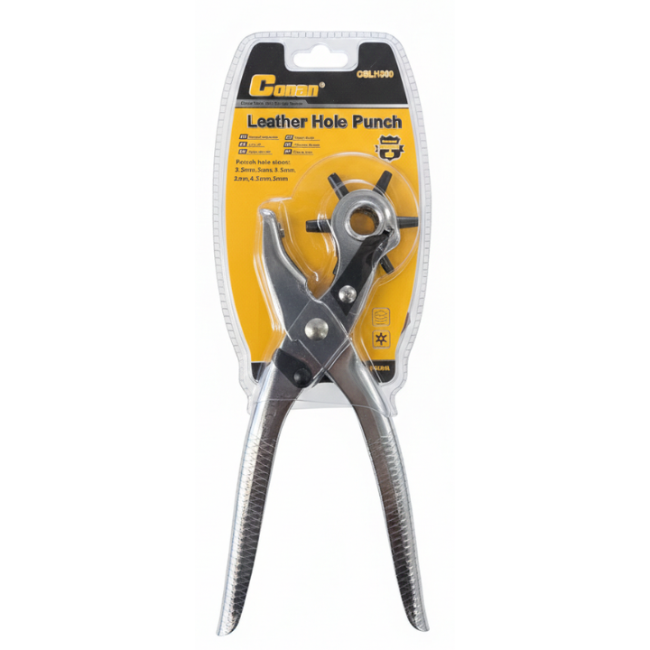 Conan Leather Hole Punch – Adjustable 2.5mm to 5mm Rotary Punch Tool for Leather, Belts, and Craft