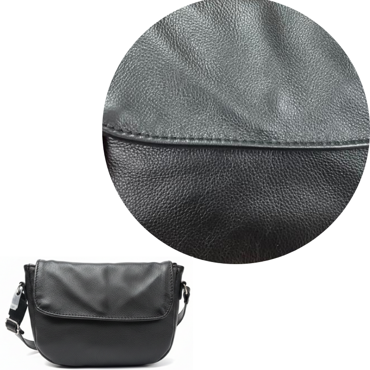 ZUVA Compact Leather Crossbody Bag with Back Zip