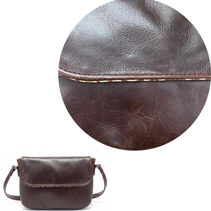 ZUVA Compact Leather Crossbody Bag with Back Zip