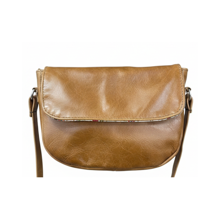 ZUVA Compact Leather Crossbody Bag with Back Zip