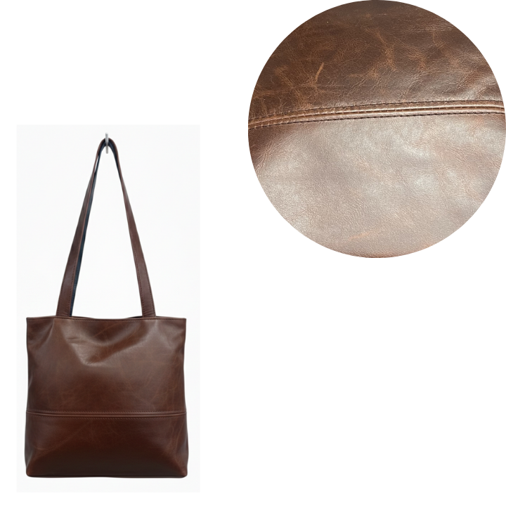 ZUVA Leather Square Tote Bag 26 x 26 cm – Genuine Leather Everyday Handbag