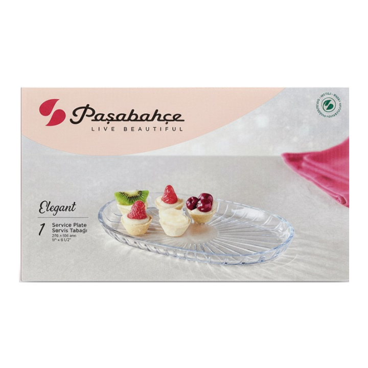 Pasabahce Elegant Oval Glass Serving Plate 278 x 163 mm - Premium Tableware